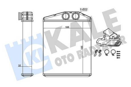 KALE OPEL Радиатор отопления Signum,Vectra C,Fiat Croma 05-,Cadillac,Saab KALE OTO RADYATOR 346385