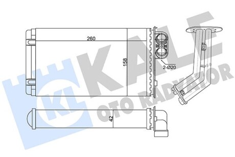 KALE RENAULT Радиатор отопления Laguna I KALE OTO RADYATOR 346425