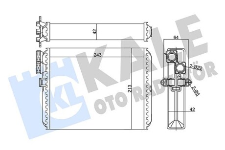 KALE VOLVO Радиатор отопления S60 I,S80I,V70 II,XC70,XC90 I 97- KALE OTO RADYATOR 346430