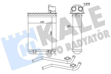 KALE PEUGEOT Радиатор отопления 205/309 KALE OTO RADYATOR 346495