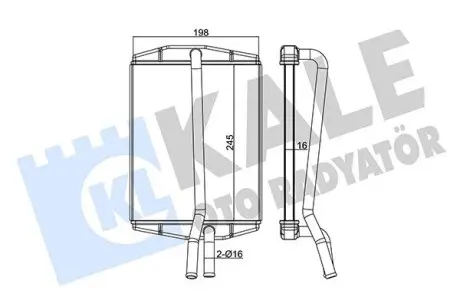 KALE FORD Радиатор отопления Fiesta IV,Фургон 95- KALE OTO RADYATOR 346535