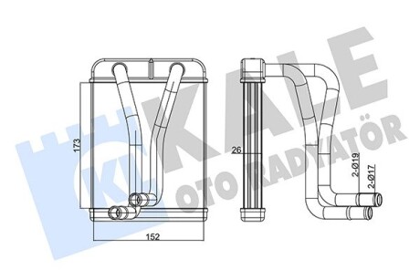 KALE KIA Радиатор отопления Carens I,II KALE OTO RADYATOR 346575