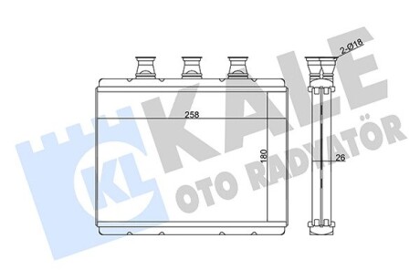 KALE BMW Радиатор отопления 7 E65 02- KALE OTO RADYATOR 347105