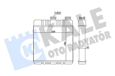 KALE OPEL Радиатор отопления Astra G,Zafira KALE OTO RADYATOR 347115