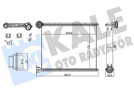 KALE CITROEN Радиатор отопления C3 Picasso,Peugeot 308 07- KALE OTO RADYATOR 347120