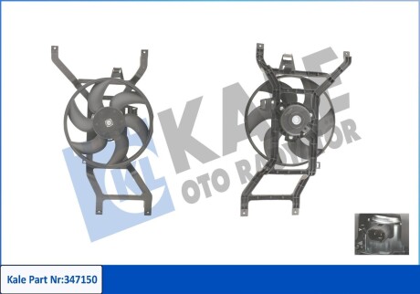 KALE RENAULT Вентилятор радиатора Logan I,Sandero 1.4/1.6 04- KALE OTO RADYATOR 347150 (фото 1)