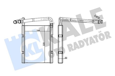 KALE KIA Радиатор отопления Rio II 05- KALE OTO RADYATOR 347415