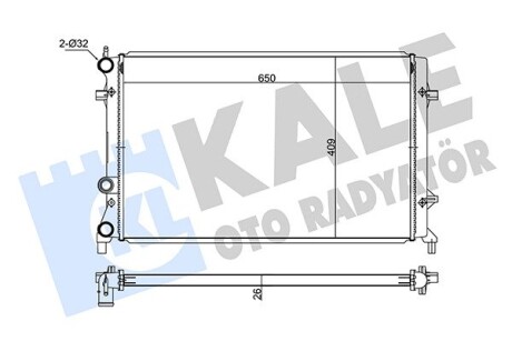 KALE VW Радиатор охлаждения Jetta IV 1.6/2.5 10- KALE OTO RADYATOR 347520