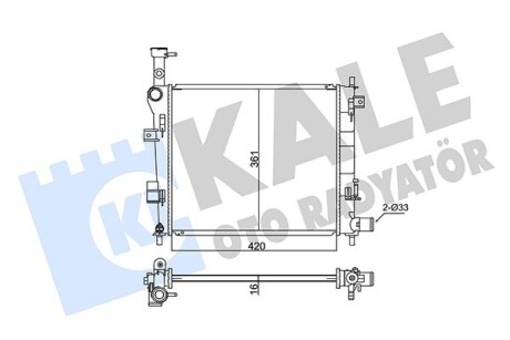 KALE KIA Радиатор охлаждения Picanto 1.0/1.2 11- KALE OTO RADYATOR 347855