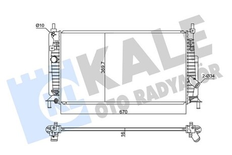 KALE MAZDA Радиатор охлаждения Mazda 3 1.6/2.0 08- KALE OTO RADYATOR 347875