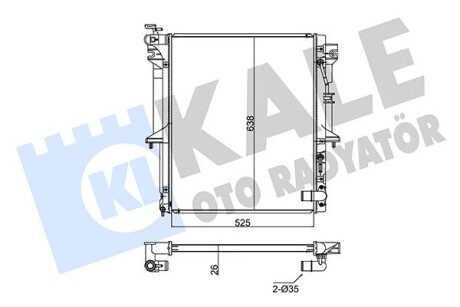 KALE MITSUBISHI Радиатор охлаждения с АКПП L200 2.5 DI-D 05- KALE OTO RADYATOR 347965