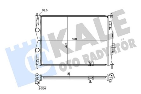 KALE NISSAN Радиатор охлаждения Qashqai 1.6/2.0 1.6/2.0 09- KALE OTO RADYATOR 348045