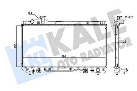 KALE TOYOTA Радиатор охлаждения с АКПП Rav 4 I 2.0 94- KALE OTO RADYATOR 348180