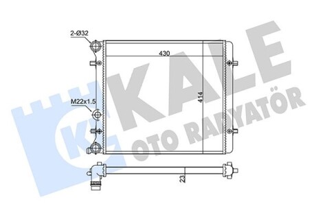 KALE VW Радиатор охлаждения Bora,Golf IV,Skoda Octavia I 1.4/1.6 98- KALE OTO RADYATOR 348255