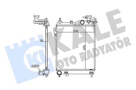 KALE HYUNDAI Радиатор охлаждения Getz 1.1/1.6 02- KALE OTO RADYATOR 348330