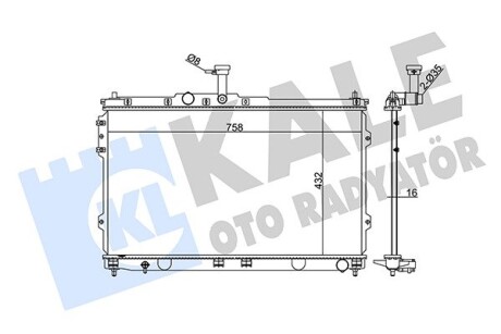 KALE HYUNDAI Радиатор охлаждения H-1 2.4/2.5CRDi 08- KALE OTO RADYATOR 348345