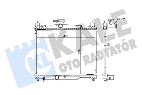 KALE TOYOTA Радиатор охлаждения Yaris 1.0/1.3 99- KALE OTO RADYATOR 348430