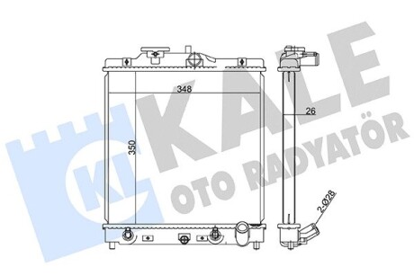 KALE HONDA Радиатор охлаждения Civic V,VI,HR-V,Rover 400,45 1.4/1.6 91- KALE OTO RADYATOR 348445