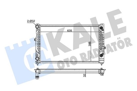 KALE VW Радиатор охлаждения Audi A4/6,Skoda SuperB I,Passat 1.6/1.8/1.8T/1.9TDI 94- KALE OTO RADYATOR 349240