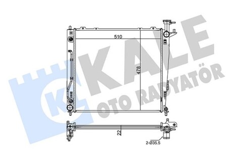 KALE KIA Радиатор охлаждения Sorento II 2.0/2.2CRDi 09- KALE OTO RADYATOR 349260