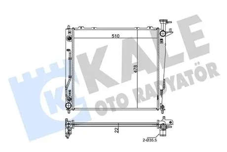 KALE KIA Радиатор охлаждения Sorento II 2.0/2.2CRDi 09- KALE OTO RADYATOR 349260