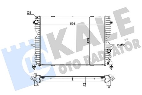 KALE LANDROVER Радиатор охлаждения Discovery II 2.5Td 98- KALE OTO RADYATOR 350400