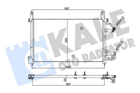 KALE DAEWOO Радиатор кондиционера Nexia,Espero 95- KALE OTO RADYATOR 350555