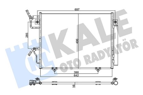 KALE MITSUBISHI Радиатор кондиционера Pajero IV 06- KALE OTO RADYATOR 350635