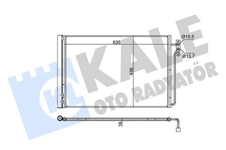 KALE LANDROVER Радиатор кондиционера Range Rover III 3.0d/4.4 02- KALE OTO RADYATOR 350665