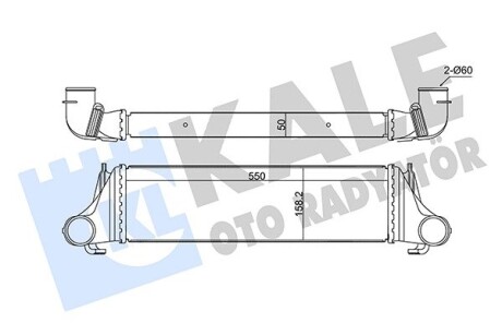 KALE BMW Интеркулер X5 E53 3.0d 01- KALE OTO RADYATOR 350955