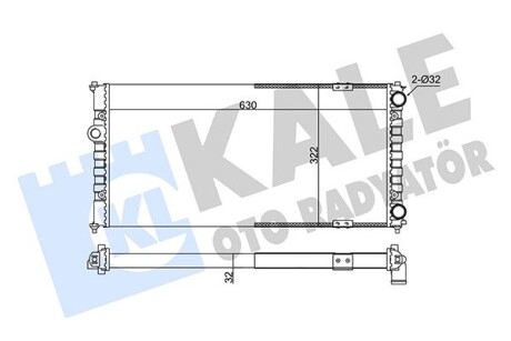 KALE VW Радиатор охлаждения Polo,Seat 1.6/2.0 KALE OTO RADYATOR 351230