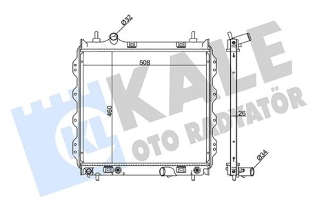 KALE CHRYSLER Радиатор охлаждения PT Cruiser 1.6/2.4 00- KALE OTO RADYATOR 351850