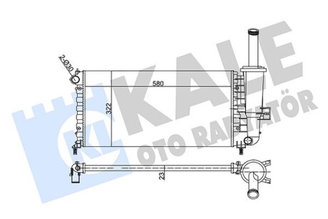 KALE FIAT Радиатор охлаждения Punto 1.2 99- KALE OTO RADYATOR 351855