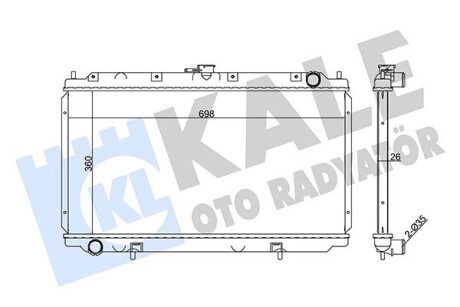 KALE NISSAN Радиатор охлаждения Primera 2.0TD 96- KALE OTO RADYATOR 351860