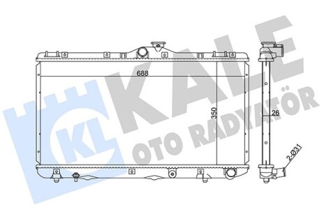 KALE TOYOTA Радиатор охлаждения Corolla 2.0D 92- KALE OTO RADYATOR 351885