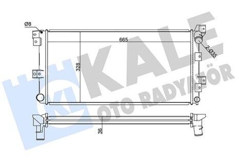 KALE CHRYSLER Радиатор охлаждения Grand Voyager 2.5TD 95-,Dodge KALE OTO RADYATOR 351935