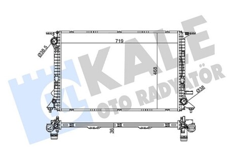 KALE VW Радиатор охлаждения Audi A4/5/6/7,Q5 2.0/3.0TFSI/TDI 08- KALE OTO RADYATOR 351985