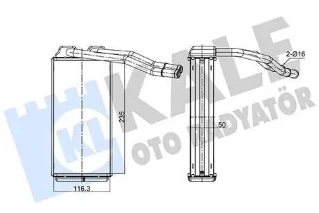 KALE LANDROVER Радиатор отопления Freelander 98- KALE OTO RADYATOR 352090