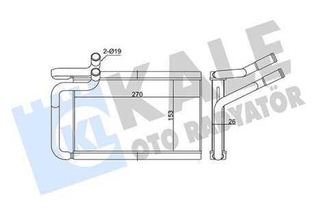 KALE HYUNDAI Радиатор отопления H-1 08- KALE OTO RADYATOR 352155