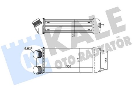 KALE PEUGEOT Интеркулер 206 1.6/2.0HDI 02- KALE OTO RADYATOR 352320