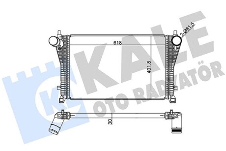 KALE VW Интеркулер Audi A3,Q2/3,Arteon,Golf VII,Passat,Tiguan,Skoda Karoq,Kodiaq,Octavia IV KALE OTO RADYATOR 352405 (фото 1)