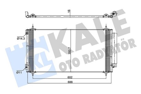 KALE CITROEN Радиатор кондиционера C8,Fiat Ulysse,Peugeot 807 2.2HDI KALE OTO RADYATOR 352590