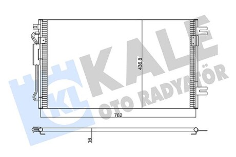 KALE CHRYSLER Радиатор кондиционера Grand Voyager IV 2.8CRD 04- KALE OTO RADYATOR 352595 (фото 1)