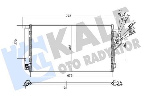 KALE HYUNDAI Радиатор кондиционера ix35,Kia Carens IV,Sportage 10- KALE OTO RADYATOR 353105