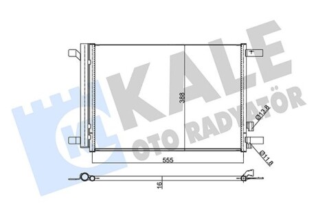 KALE VW Радиатор кондиционера Audi A3,Golf VII,Passat,Touran,Skoda Octavia IV,SuperB III KALE OTO RADYATOR 354020