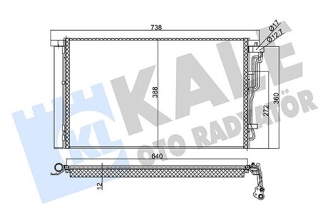 KALE HYUNDAI Радиатор кондиционера Elantra,i30 1.4/2.0 15- KALE OTO RADYATOR 354025