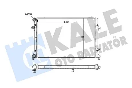 KALE VW Радиатор охлаждения Audi A3,Golf V,Passat,Skoda 3.2/3.6 KALE OTO RADYATOR 354240