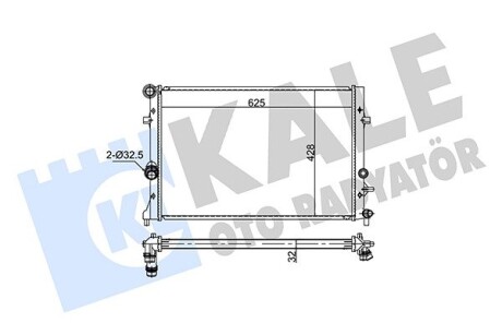 KALE VW Радиатор охлаждения Audi A3,Caddy III,Golf VI,Jetta IV,Touran,Skoda Octavia II 1.2TSI KALE OTO RADYATOR 354245