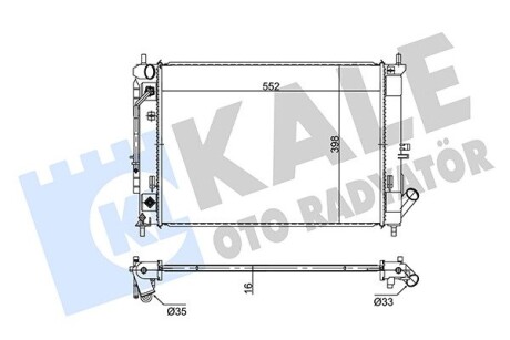 KALE HYUNDAI Радиатор охлаждения Elantra,Kia cerato 1.6/2.0 11- KALE OTO RADYATOR 354285