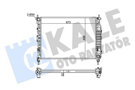 KALE OPEL Радиатор охлаждения Antara,Chevrolet Captiva 2.0CDTi 10- KALE OTO RADYATOR 354955